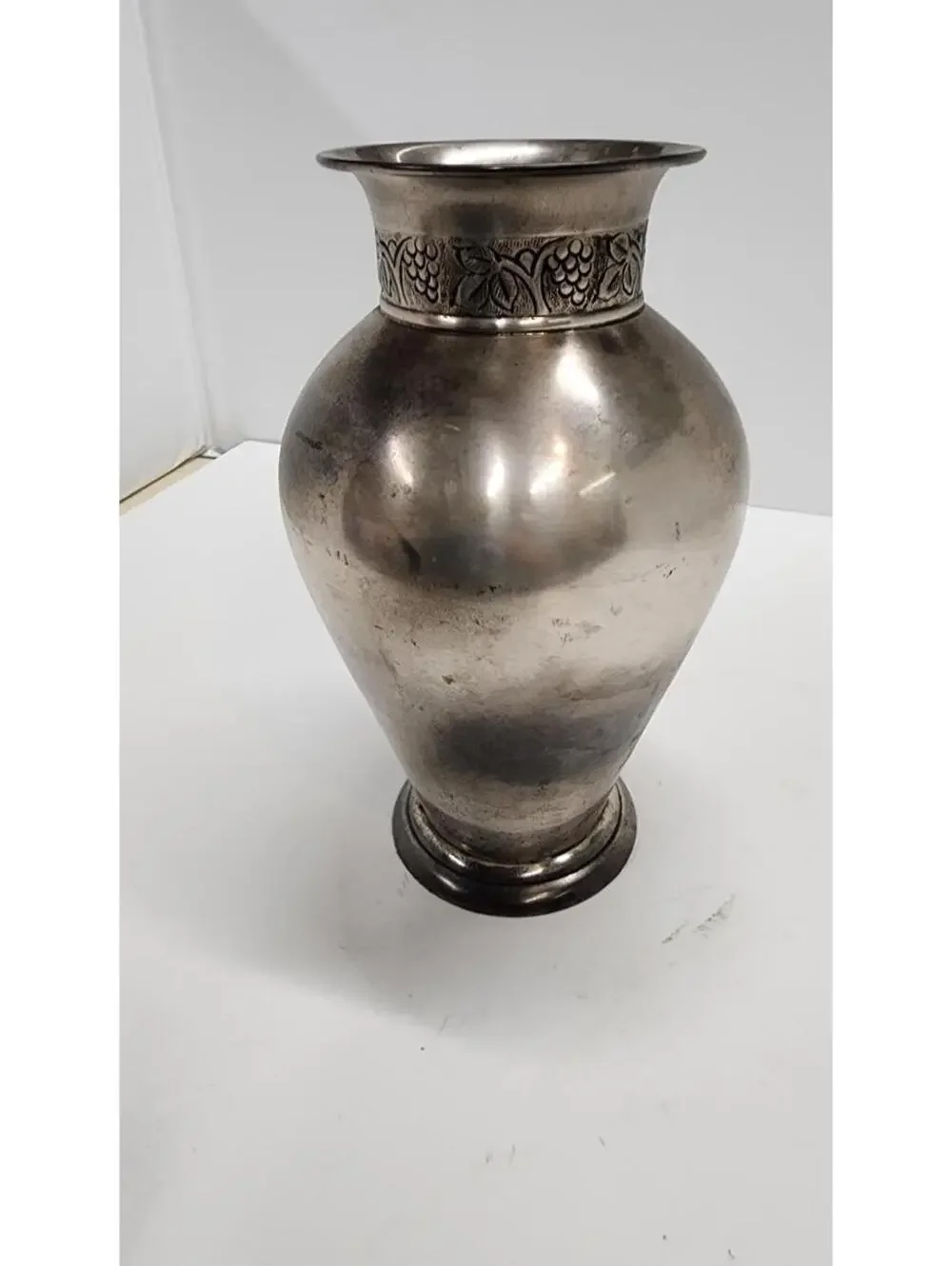 Pottery Barn Large Silver Decorative Vase – Metal Urn Style Home Décor Accent